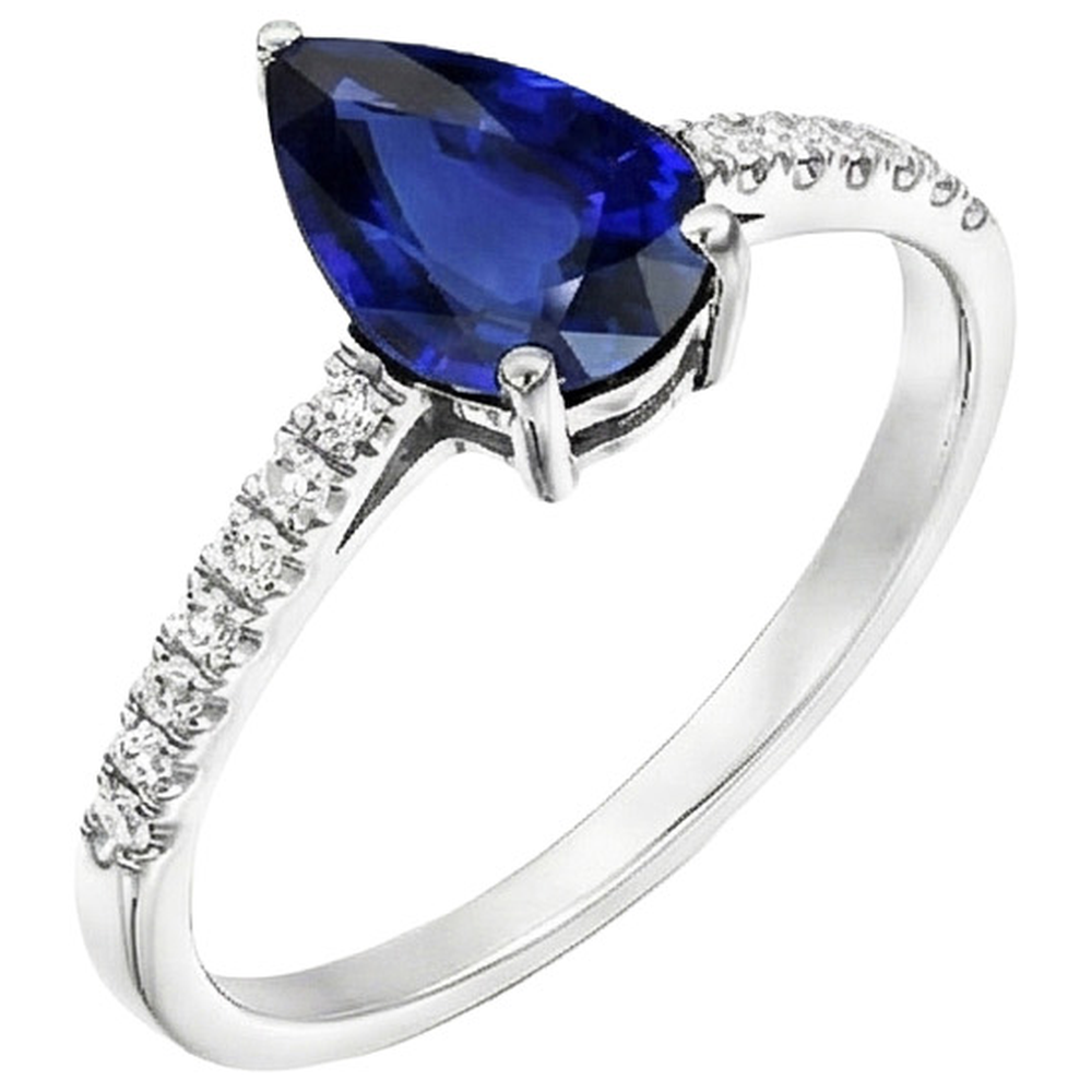 natural round sapphire 2.50ct ring close up detail