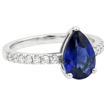 natural round sapphire 2.50ct ring profile view