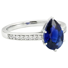 Solitaire With Accents Ring Blue Sapphire 3.50 Carats Channel Setting