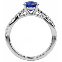 Solitaire With Accents Ring Ceylon Sapphire 2.50 Carats Twist Style