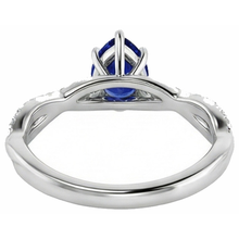 Solitaire With Accents Ring Ceylon Sapphire 2.50 Carats Twist Style