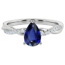 Solitaire With Accents Ring Ceylon Sapphire 2.50 Carats Twist Style