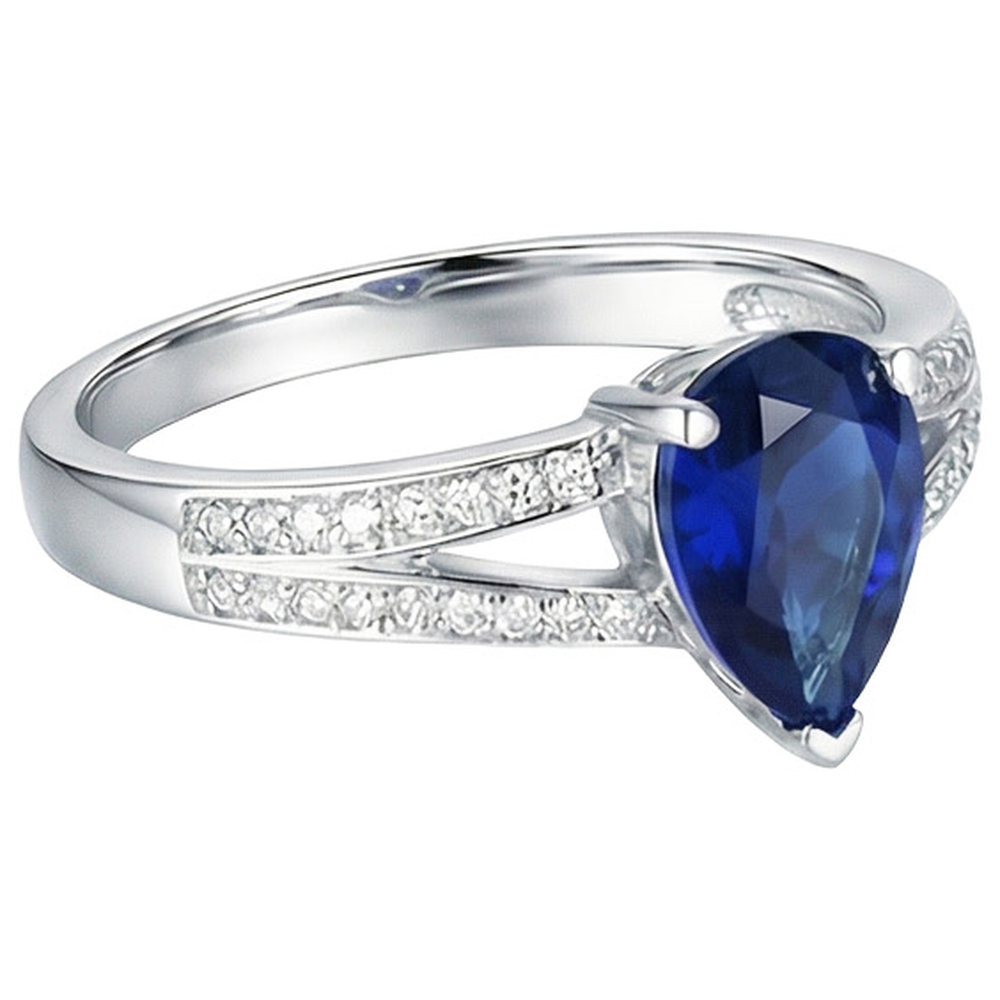natural round sapphire 3.25ct ring side angle