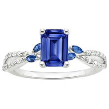 natural emerald sapphire 4ct ring profile view