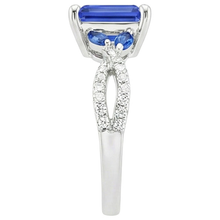 natural emerald sapphire 4ct ring on white background