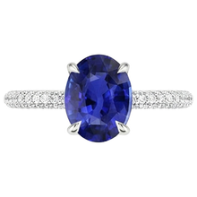 natural round sapphire 5.25ct ring profile view