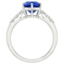 natural round sapphire 4ct ring side angle