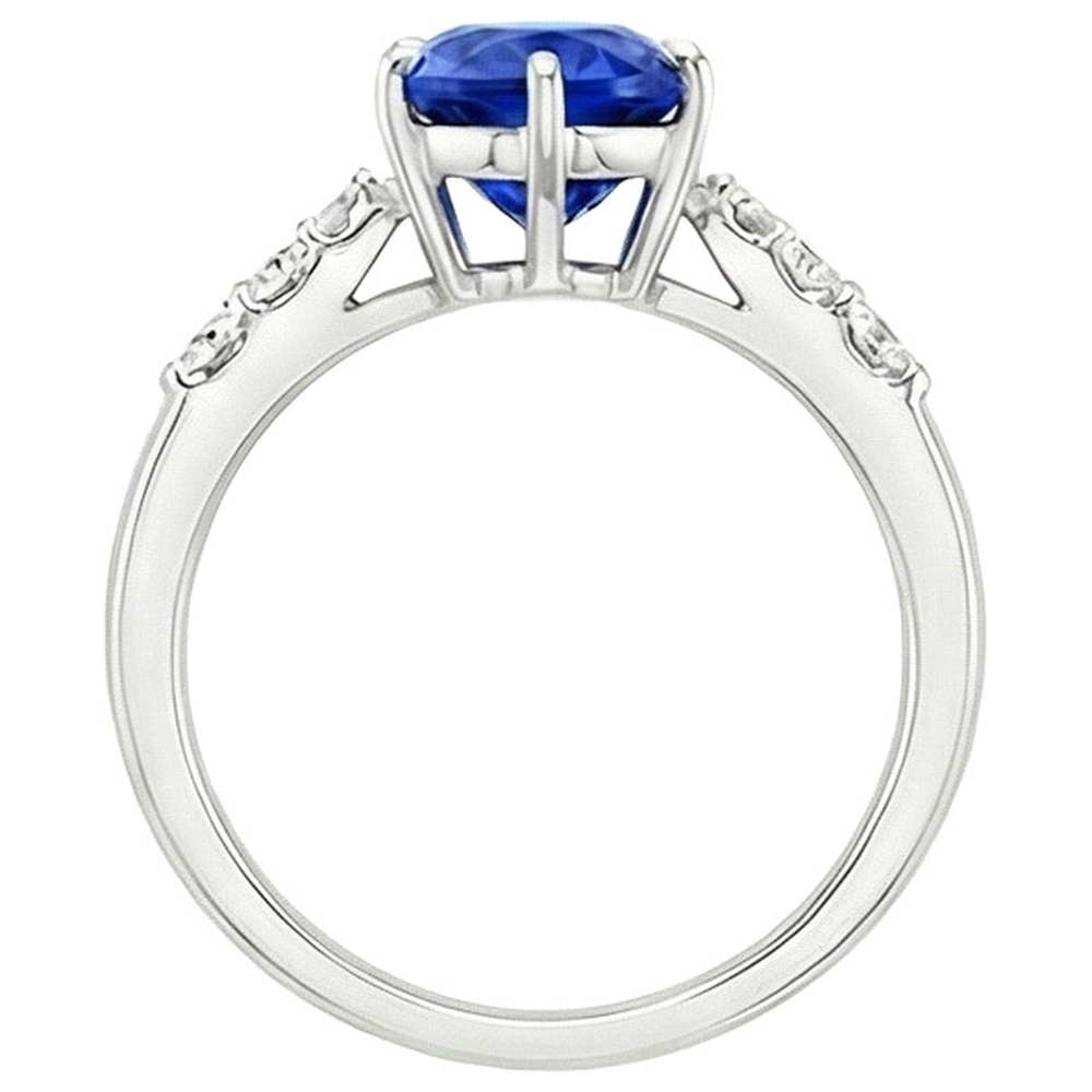 natural round sapphire 4ct ring side angle