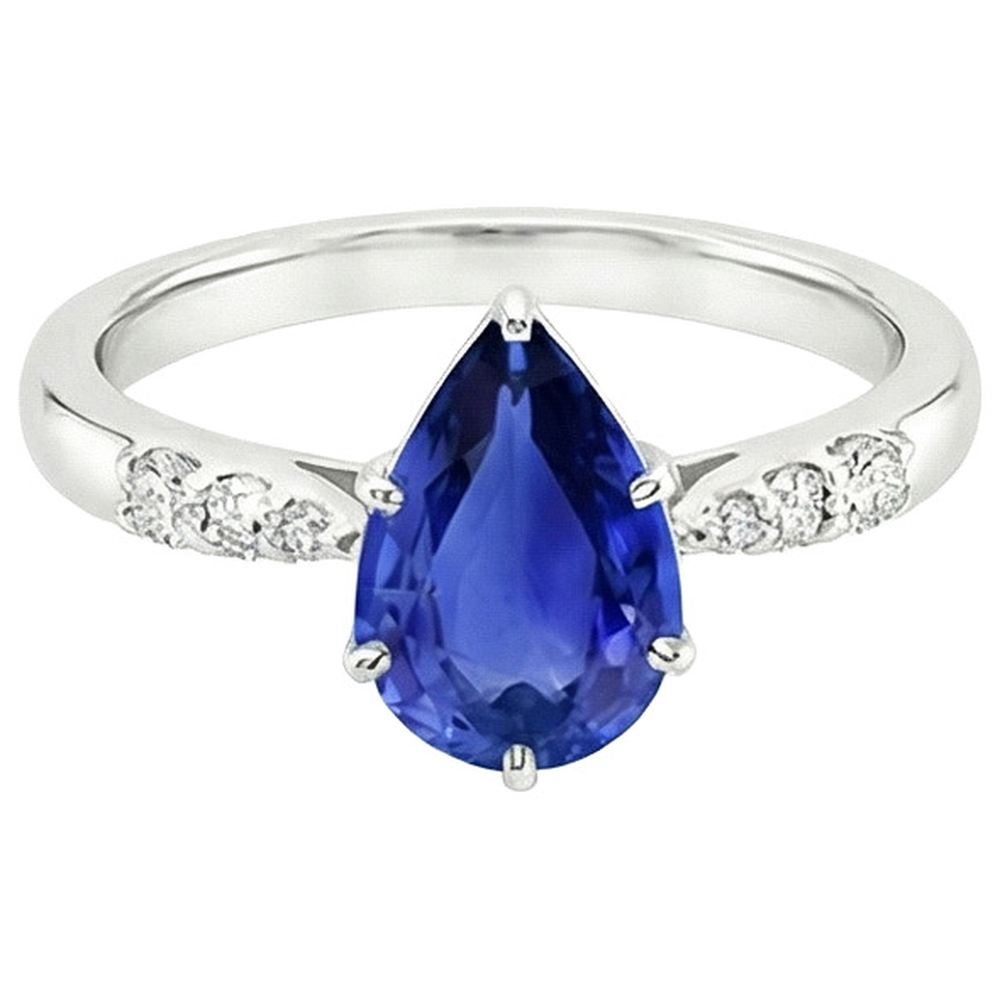 natural round sapphire 4ct ring profile view