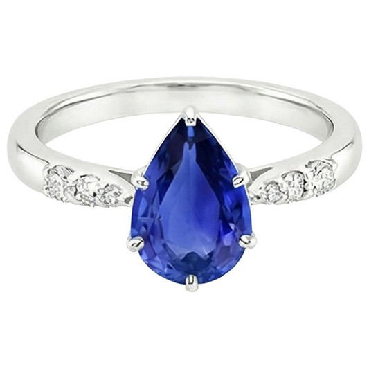 natural round sapphire 4ct ring profile view