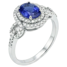 Solitaire With Accents Sapphire Natural Earth Mined DIAMOND ( NOT LAB GROWN ) Ring 3.25 Carats WG 14K