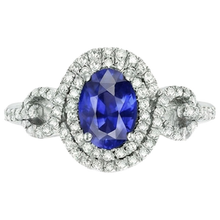 Solitaire With Accents Sapphire Natural Earth Mined DIAMOND ( NOT LAB GROWN ) Ring 3.25 Carats WG 14K