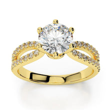 Solitaire With Accents Yellow Gold 2.50 Carats Real Diamond Ring
