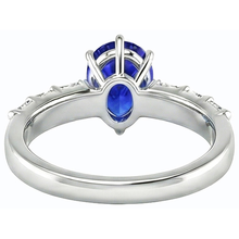 Solitaire With Emerald Natural Earth Mined Diamond Accents Ring Blue Sapphire 2.50 Carats