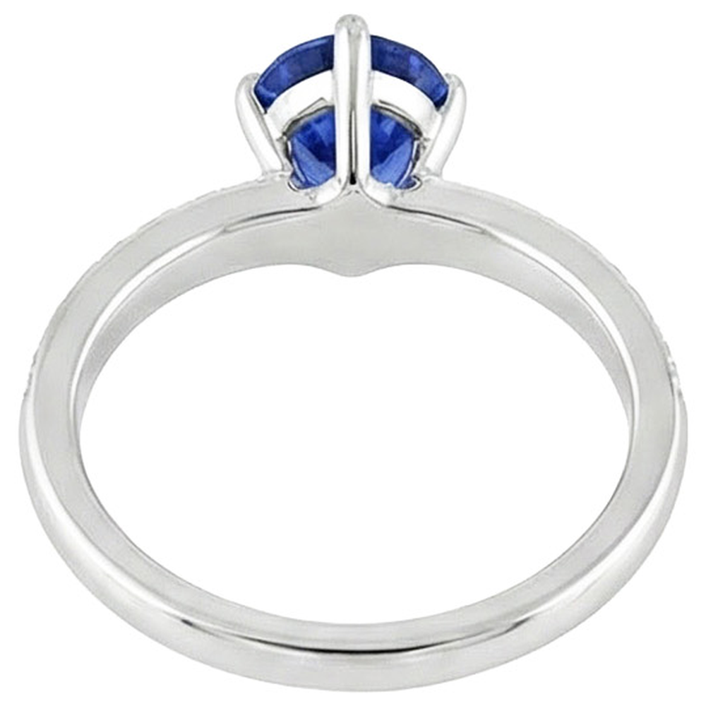 natural round sapphire 5ct ring side angle