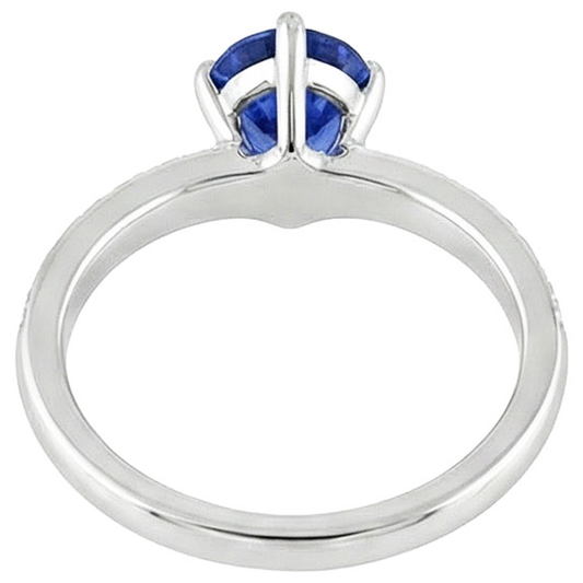 natural round sapphire 5ct ring side angle