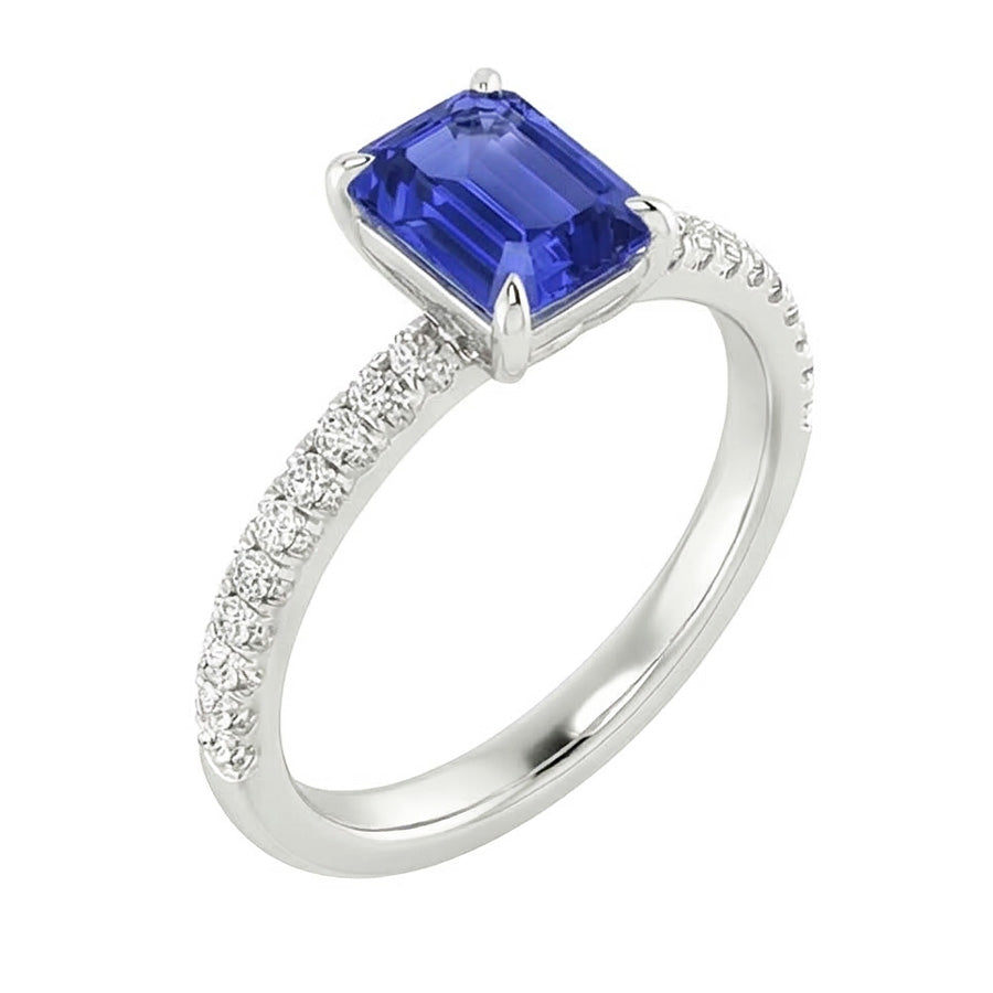 natural emerald sapphire 4ct ring top view