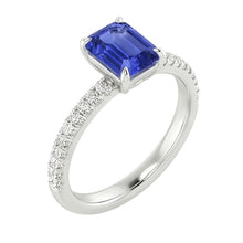 natural emerald sapphire 4ct ring top view