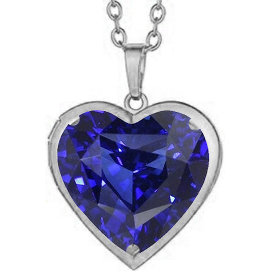 Blue Sapphire Gemstone Pendant 6-ct 14K White Gold – main view