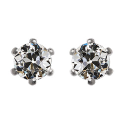 Old Mine Cut Diamond Drop Earrings in 14 Karat White Gold – 2 ct