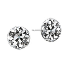 Diamond Old Mine Cut Earrings in 14K White Gold – main view