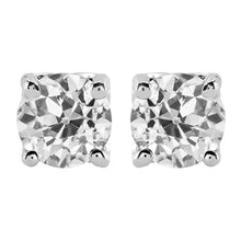 Fine Diamond Antique Cushion Earrings in 14 Karat White Gold – main view