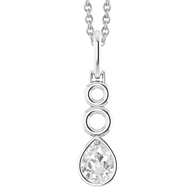 Drop Pendant 14 Karat White Gold with Brilliant Diamond – main view