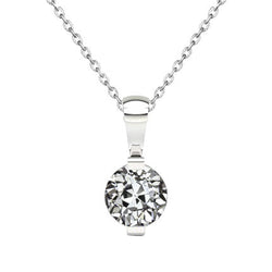 Drop Pendant 14K White Gold – Brilliant Diamond Antique Cushion