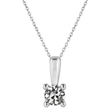 Fine Diamond Antique Cushion Drop Pendant in 14K White Gold – main view