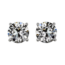 Natural Fine Diamond Stud Earrings 2 ct 14K White Gold – main view