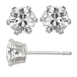 14 Karat White Gold Brilliant Diamond Stud Earrings – 3.50-ct
