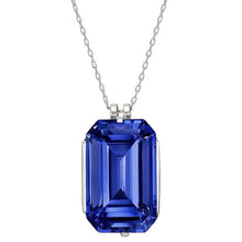 Gemstone Pendant 14K White Gold with Cornflower Blue Sapphire – main view
