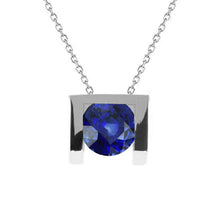 Genuine Cornflower Blue Sapphire Stone Pendant Necklace – main view