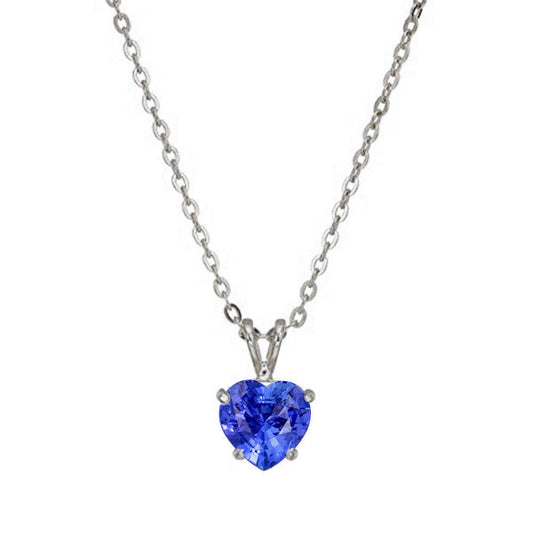 Bespoke Cornflower Blue Sapphire Stone Pendant Necklace 1 ct – main view