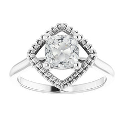 Solitaire Old Cut Cushion Natural Earth Mined Diamond Ring Kite Style Jewelry 5 Carats