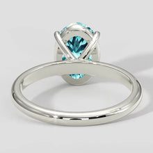 Solitaire Oval Bluish Paraiba Ring 3 Carats