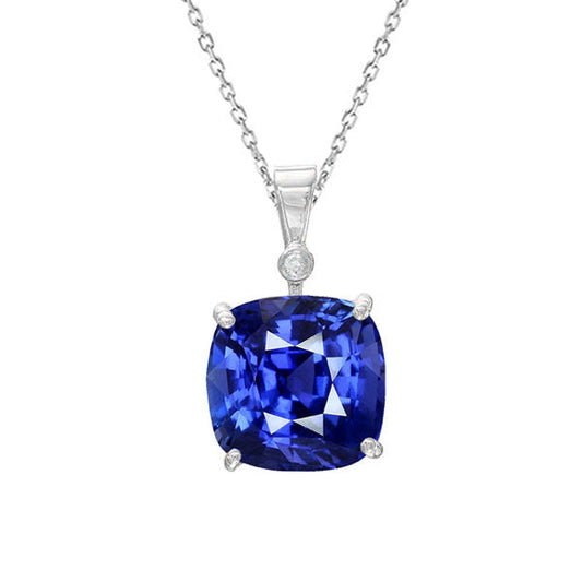 Earth-Mined Royal Blue Sapphire Precious Stone Pendant – main view