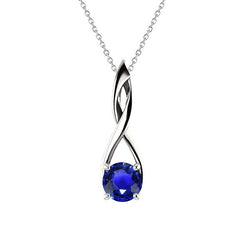 Luxurious 1-ct Royal Blue Sapphire Stone Pendant Necklace