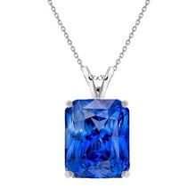 Radiant Cut Blue Sapphire ring in 14K White Gold – main view