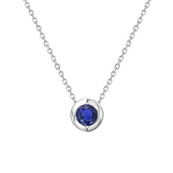Bezel Set Stone Pendant Necklace – Cornflower Blue Sapphire 1 ct