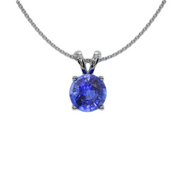 Earth-Mined Round Cut Blue Sapphire Precious Stone Pendant – 2