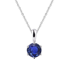 Precious Stone Pendant 14K White Gold with Blue Sapphire – main view