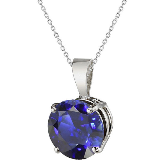 Fine Royal Blue Sapphire Gemstone Pendant 3.50 ct – main view