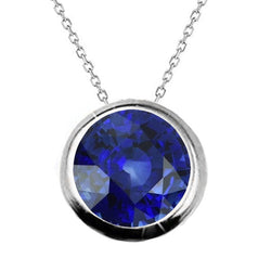 Royal Blue Sapphire Precious Stone Pendant – Bezel Set 4.50 ct