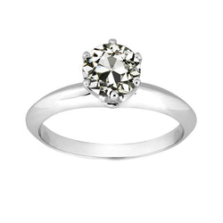 Antique European Fine Diamond Solitaire Engagement Ring 2 ct