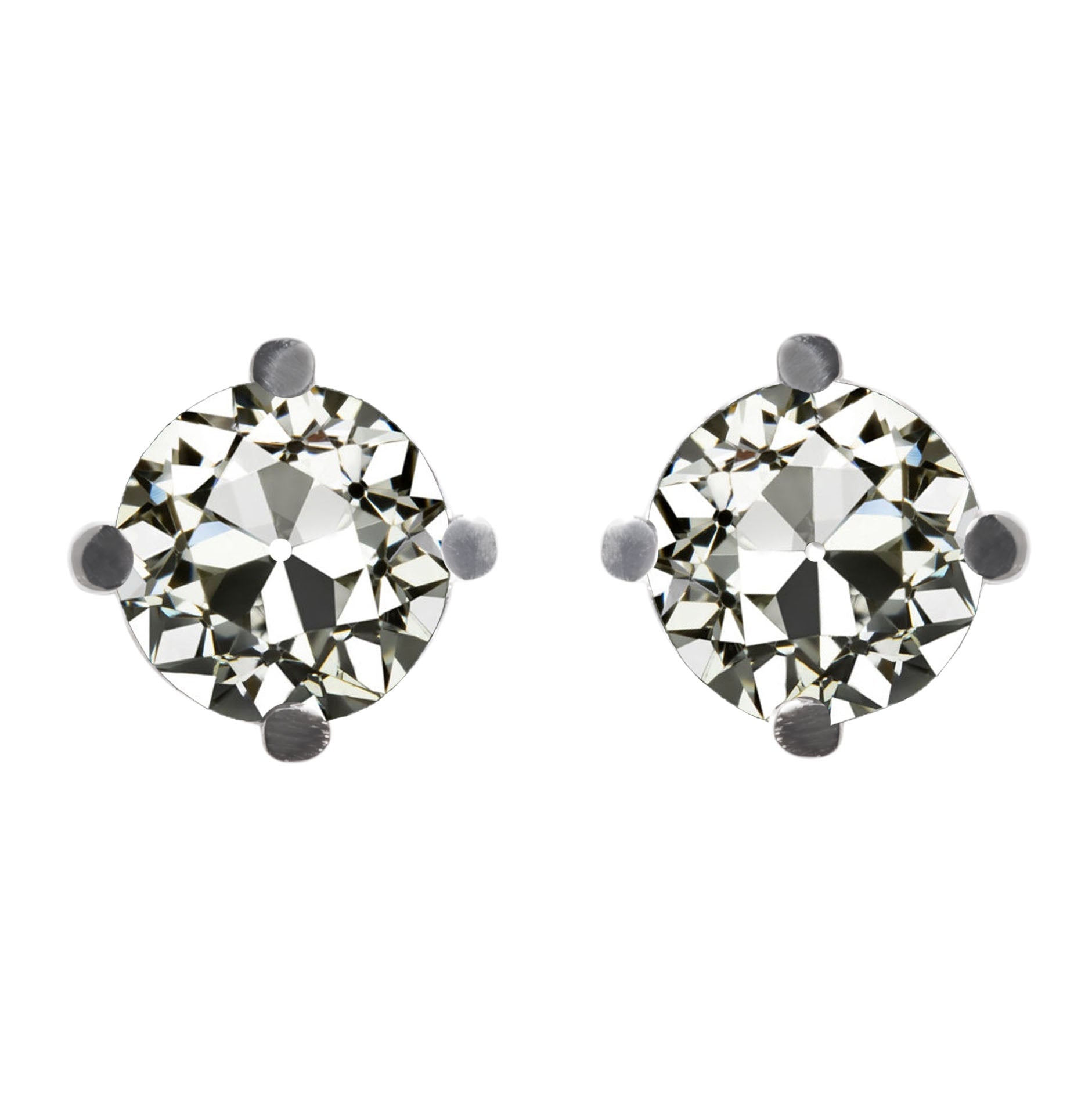 Real Diamond Earrings 2.50 ct 14 Karat White Gold – main view