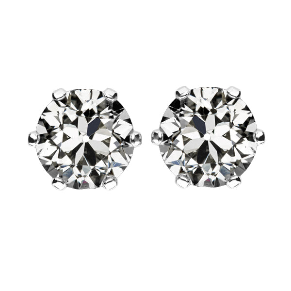 Brilliant Diamond Stud Earrings 2.50-ct 14K White Gold – main view