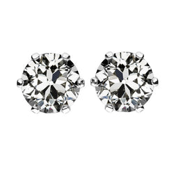 Genuine Brilliant Diamond Stud Earrings 2.50 ct – 14K White Gold
