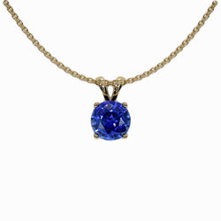 1.50 ct Royal Blue Sapphire Precious Stone Pendant in 14K Yellow