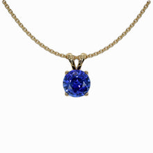 Precious Stone Pendant 14K Yellow Gold with Royal Blue Sapphire – main view